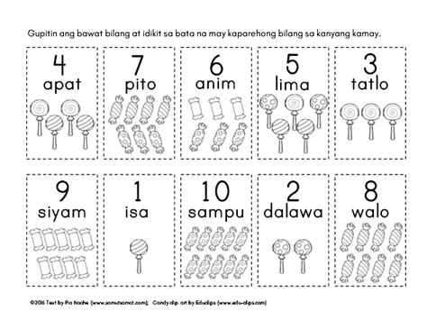 Mga Bilang 1 Hanggang 10 Worksheets Part 2 Samut Samot Filipino