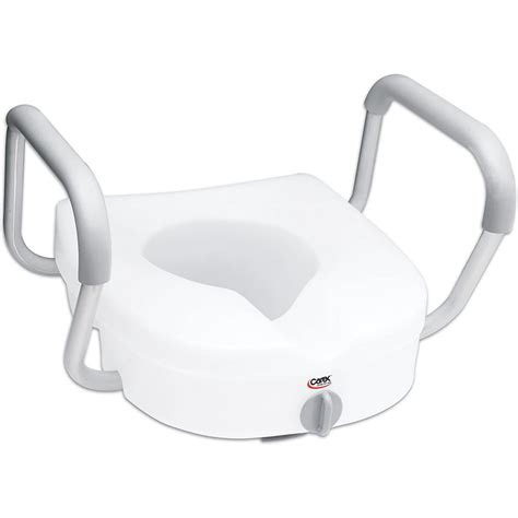 Carex E Z Lock Raised Toilet Seat With Handles Round And Elongated