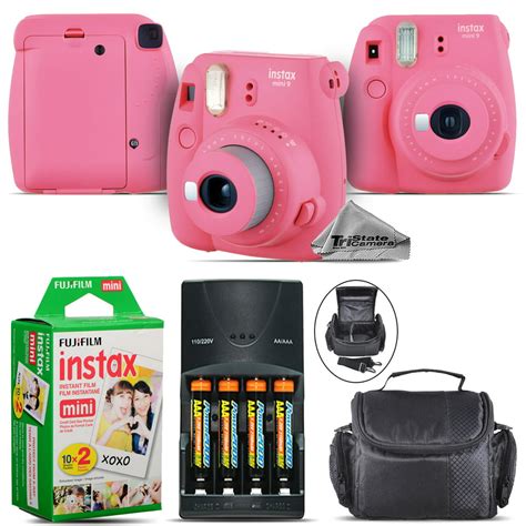 Fujifilm Instax Mini 9 Camera Pink 4 Batteries Large Case 20