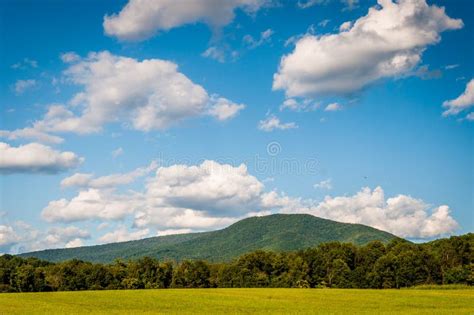 Field And View Of Distant Mountains In The Rural Shenandoah Valley Of