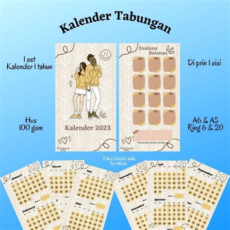 Jual Tabungan 1 Tahun Isi 8 Lembar Tabungan Kalender Shopee Indonesia