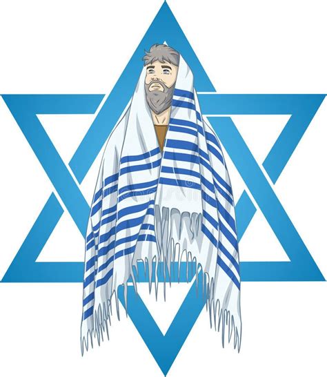 Star Of David Rabbi With Talit Royalty Free Illustration In 2020