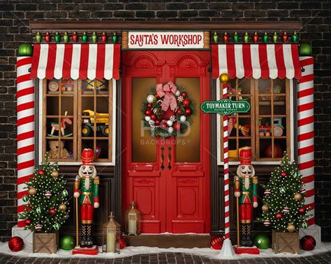 A Store Front Decorated With Christmas Decorations And Wreaths