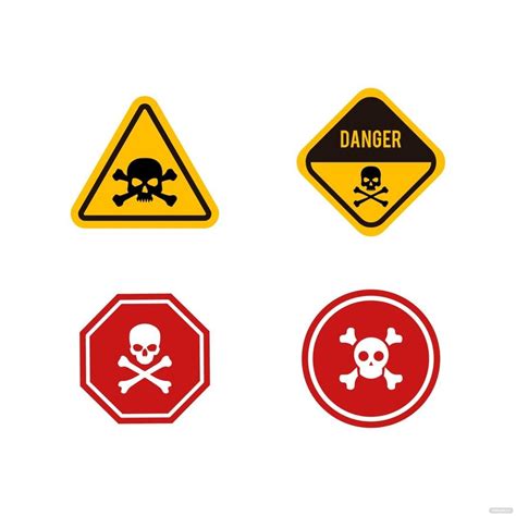 Skull Warning Sign Vector In Illustrator Svg  Eps Png Download