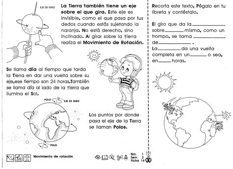 La Tierra Y Sus Movimientos Para Cuarto De Primaria Actividad Educativa