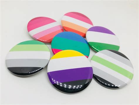 Lgbt Pride Flag Buttons Inch Pinback Badge Gay Lesbian Etsy