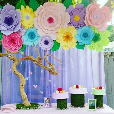 Garden Theme Party Paper Flower Backdrop Butterfly Birthday Party Wedding Backdrop