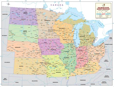 The Midwest Region Map, Map of Midwestern United States | Midwest