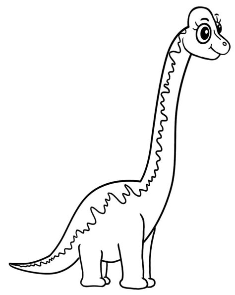 Cute Brachiosaurus Coloring Page - Free Printable Coloring Pages for Kids