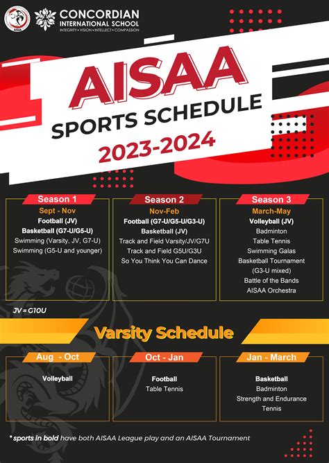 Concordian Aisaa Sport Schedule By Concordian International School