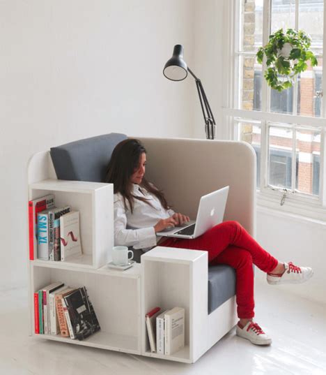 Now let's change the scene, in a good environment, you're taking a seat on a chair with large upholstered arms and reading constantly, you'll definitely. Reading Chair: Seat with Built-In Book & Magazine Shelves ...