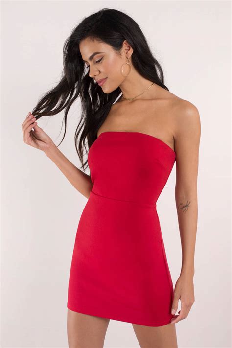 Cute Dress Strapless Dress Open Back Red Bodycon Dress 31 Tobi Us