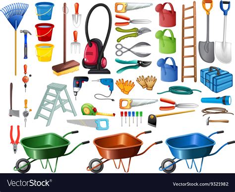Different Household Tools And Equipments Vector Image