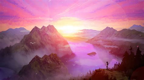 Download Mountain Pink Sunrise 4k Pc Wallpaper