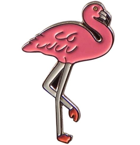 Pink Flamingo Metal Pin Badge Etsy