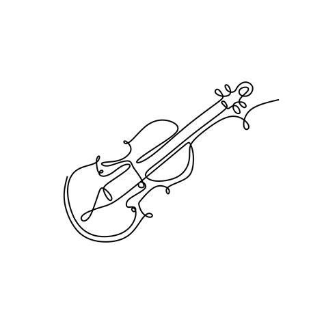 Violín Un Instrumento Musical De Dibujo De Línea Continua 3409818