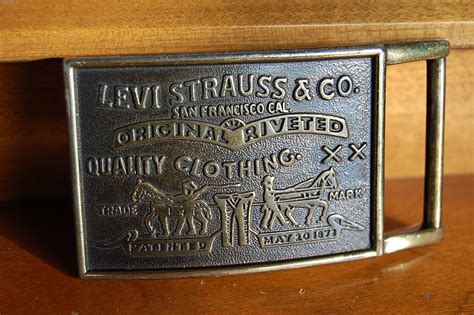 Vintage Levis Strauss And Co Brass Belt Buckle Americana