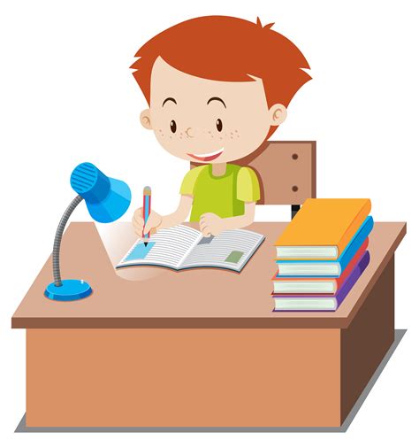 Boy Doing Homework Clipart — Homework Clip Art Royalty Free