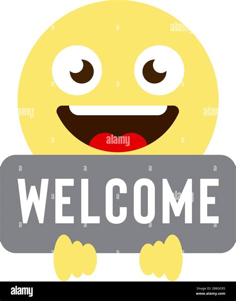 Welcome Emoticons Vector Icon Symbol Isolated On White Background Stock