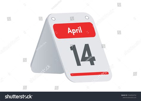 April 14th Calendar Icon Day 14 Of Month Royalty Free Stock Vector