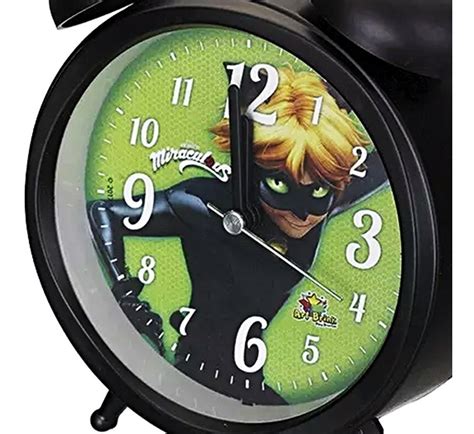 Relógio Despertador De Mesa Miraculous Cat Noir Msrm04 Parcelamento