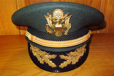Us Army Officer Field Grade Military Green Service Dress Hat