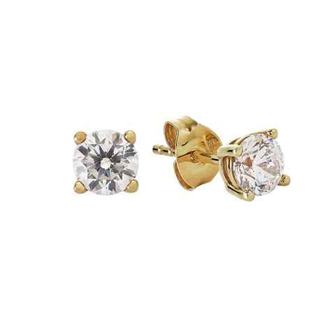 Revere 9ct Gold Four Claw Cubic Zirconia Stud Earrings Reviews