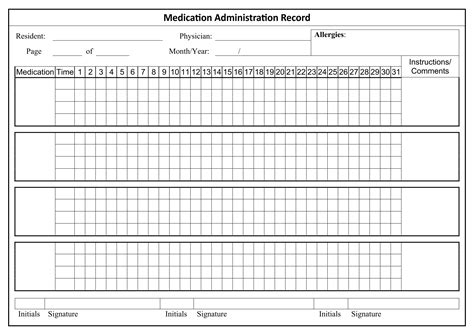 Free Printable Medication Administration Record