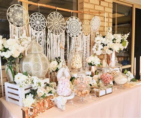 Elegant doesn't mean expensive if you know what you think over a wedding theme beforehand. LOLLY bar for this lush boho bridal shower 💗 🏻 @the ...