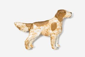 #457P-OW - English Setter Hand Painted Pin