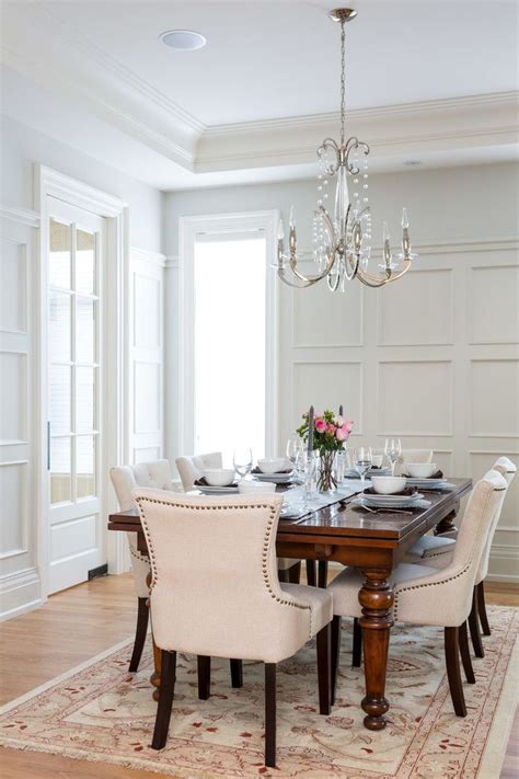 Wall Molding Design Dining Room Traditional With White Wall Paneling