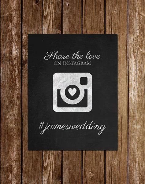 Printable Instagram Wedding Sign Printable Sign For Wedding Hashtag