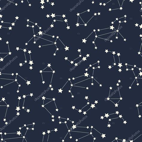 seamless pattern with constellations night sky illustration — stock vector © in dies magis