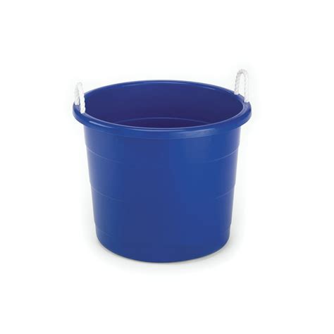 Mainstays 17 Gallon Plastic Tub With Rope Handles Blue Set Of 8