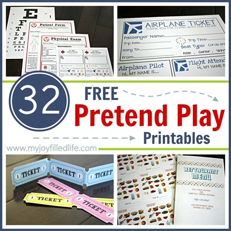 32 Free Pretend Play Printables Border My Joy Filled Life