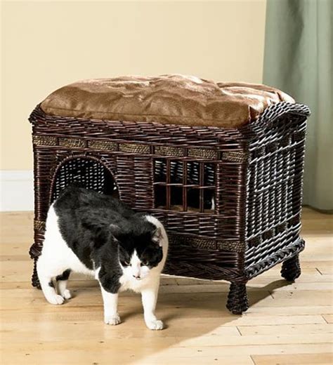 Rattan Cat Beds With Rustic Charm Hauspanther Wicker Cat Bed Cat