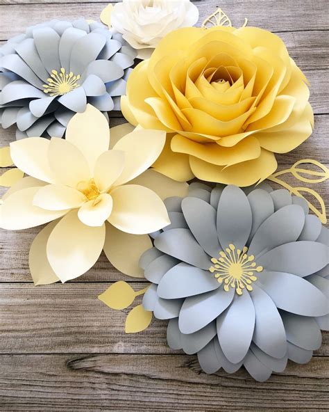 Paper Flower Template Diy Paper Flower For Event Décor And Etsy