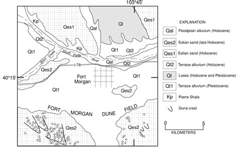 Simplified Geologic Map Of The Fort Morgan Colorado Area