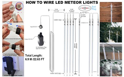 Meteor Shower Lights Outdoor Eagwell 20 Inch 10 Tube 540 Leds White