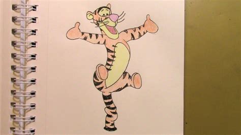 How To Draw Tigger From Winnie The Pooh Youtube