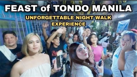 Fantastic Night Streets Full Of Happy Drinkers Feast Of Sto NiÑo De Tondo Manila Philippines