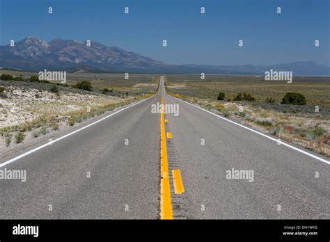 Dead Straight Highway Route 93 Nevada Usa Stock Photo Alamy