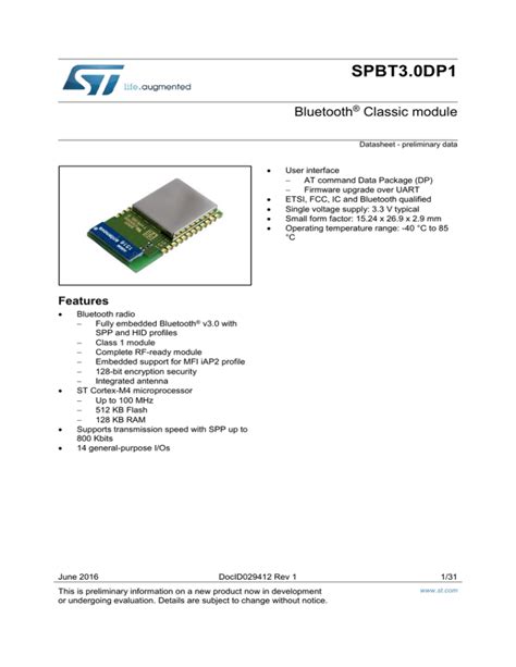 Datasheet Stmicroelectronics