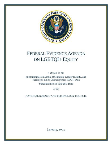 Pdf Federal Evidence Agenda On Lgbtqi Equity A Report By The Subcommittee On Sexual