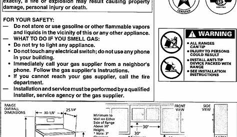 Frigidaire FGFL77ASC User Manual GAS RANGE Manuals And Guides L0207030