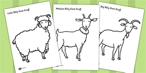 the three billy goats gruff colouring sheets teacher made