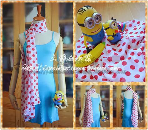 despicable me 2 lucy wilde cosplay costume custom any size only dress and scarf on aliexpress