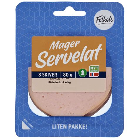 Servelat of the highest grade boiled smoked. Servelat - Mager 80g Folkets | Meny.no