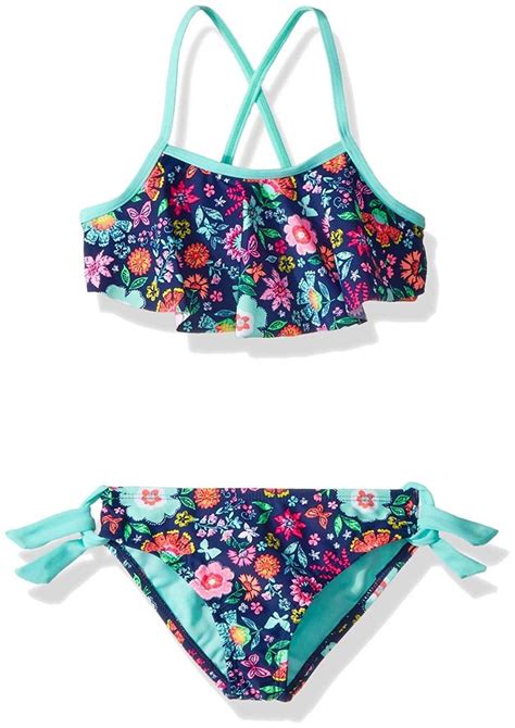 Little Girls Floral Print Flounce Bikini Swim Set Multi Ce186y7uxxu