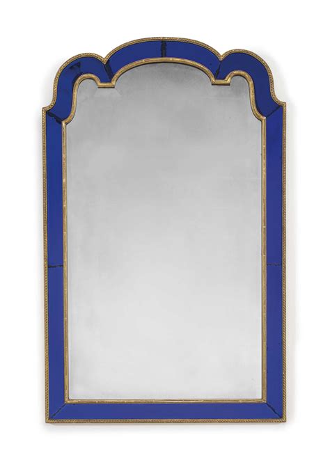 A North European Giltwood And Cobalt Glass Mirror